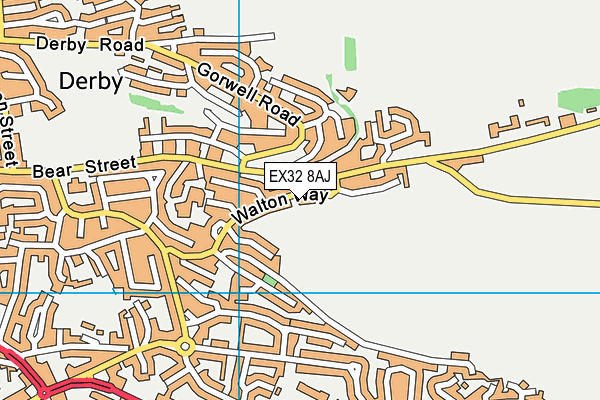 EX32 8AJ map - OS VectorMap District (Ordnance Survey)