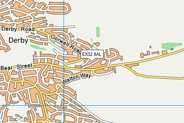 EX32 8AL map - OS VectorMap District (Ordnance Survey)
