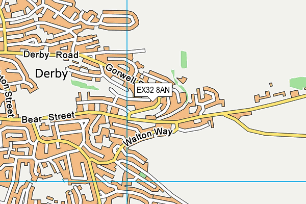 EX32 8AN map - OS VectorMap District (Ordnance Survey)