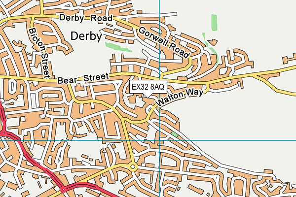 EX32 8AQ map - OS VectorMap District (Ordnance Survey)