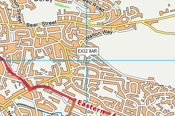 EX32 8AR map - OS VectorMap District (Ordnance Survey)