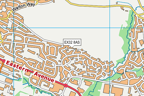 EX32 8AS map - OS VectorMap District (Ordnance Survey)
