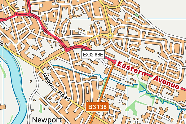 EX32 8BE map - OS VectorMap District (Ordnance Survey)