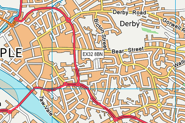 EX32 8BN map - OS VectorMap District (Ordnance Survey)