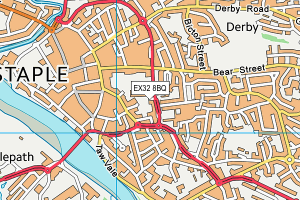EX32 8BQ map - OS VectorMap District (Ordnance Survey)