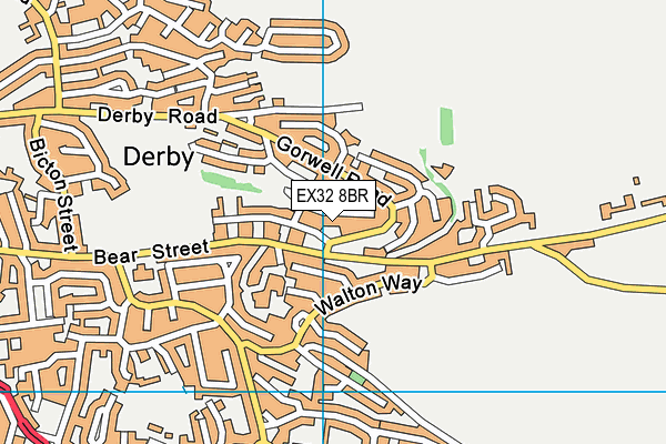 EX32 8BR map - OS VectorMap District (Ordnance Survey)