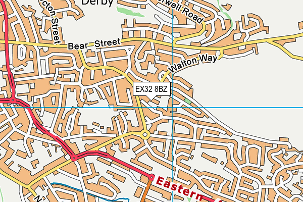 EX32 8BZ map - OS VectorMap District (Ordnance Survey)