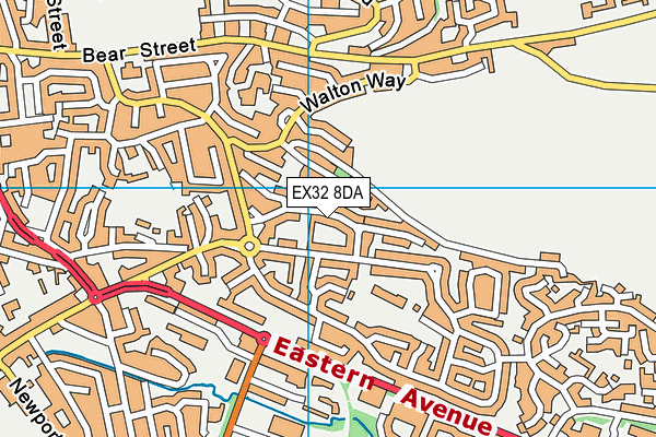 EX32 8DA map - OS VectorMap District (Ordnance Survey)