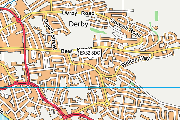 EX32 8DG map - OS VectorMap District (Ordnance Survey)