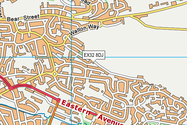 EX32 8DJ map - OS VectorMap District (Ordnance Survey)