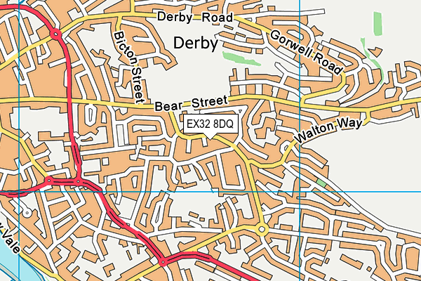 EX32 8DQ map - OS VectorMap District (Ordnance Survey)