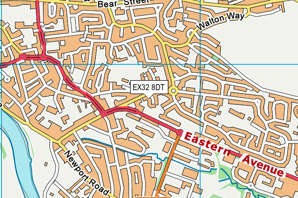 EX32 8DT map - OS VectorMap District (Ordnance Survey)