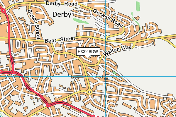 EX32 8DW map - OS VectorMap District (Ordnance Survey)