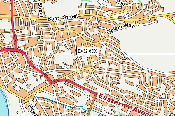 EX32 8DX map - OS VectorMap District (Ordnance Survey)