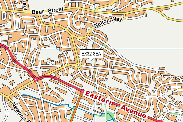EX32 8EA map - OS VectorMap District (Ordnance Survey)