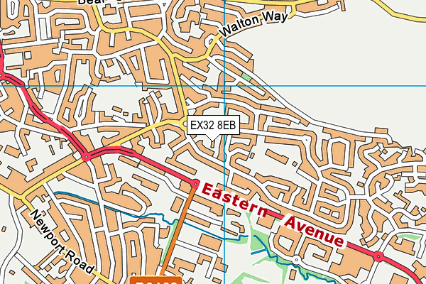 EX32 8EB map - OS VectorMap District (Ordnance Survey)