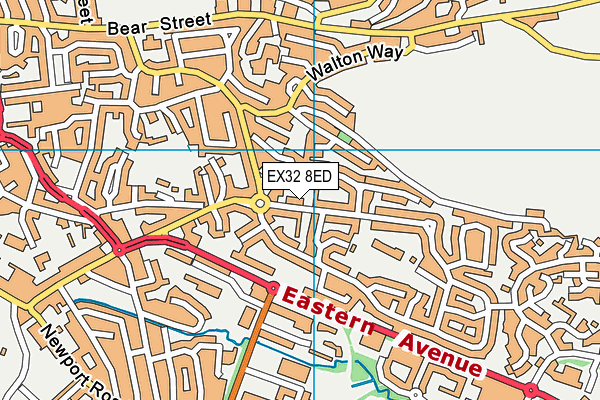 EX32 8ED map - OS VectorMap District (Ordnance Survey)