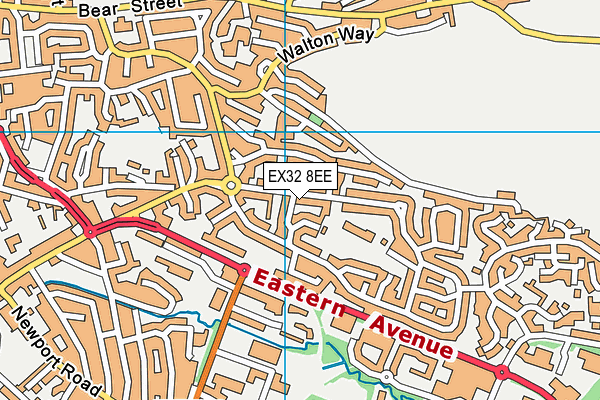 EX32 8EE map - OS VectorMap District (Ordnance Survey)