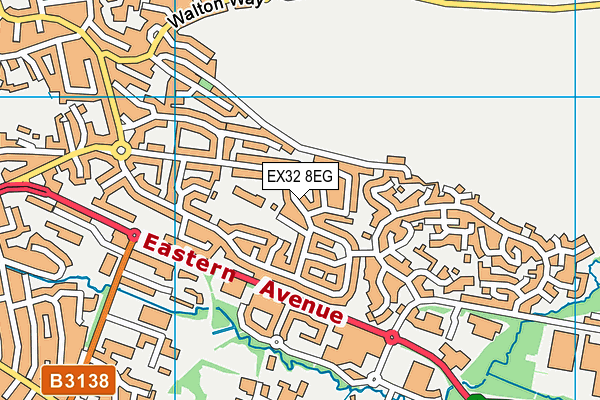 EX32 8EG map - OS VectorMap District (Ordnance Survey)