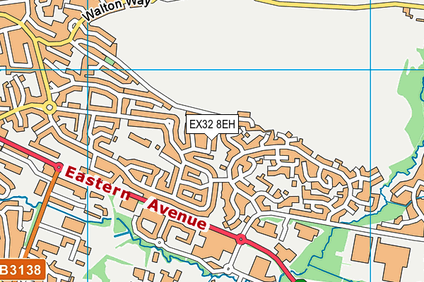 EX32 8EH map - OS VectorMap District (Ordnance Survey)