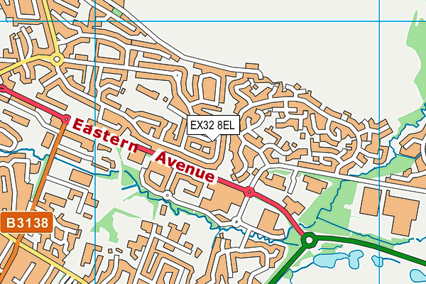EX32 8EL map - OS VectorMap District (Ordnance Survey)