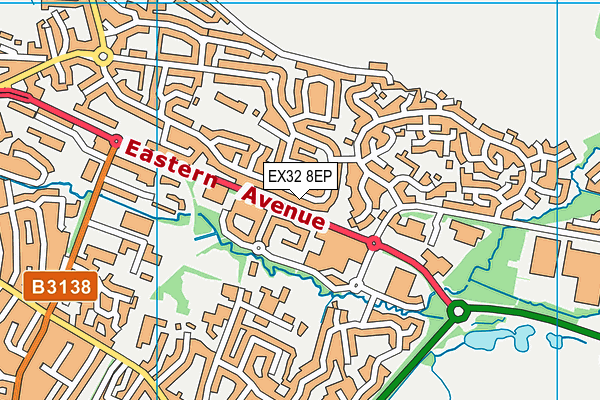 EX32 8EP map - OS VectorMap District (Ordnance Survey)