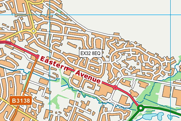 EX32 8EQ map - OS VectorMap District (Ordnance Survey)