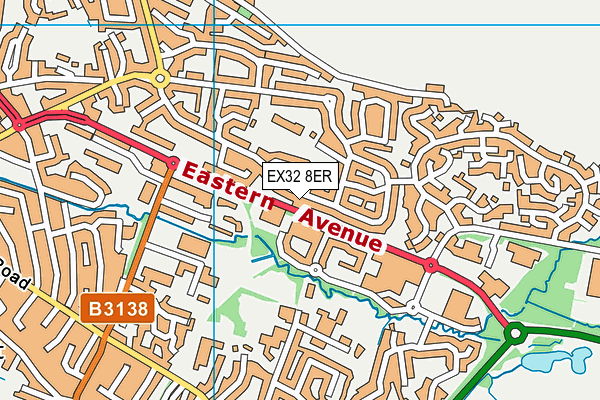 EX32 8ER map - OS VectorMap District (Ordnance Survey)