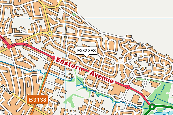 EX32 8ES map - OS VectorMap District (Ordnance Survey)