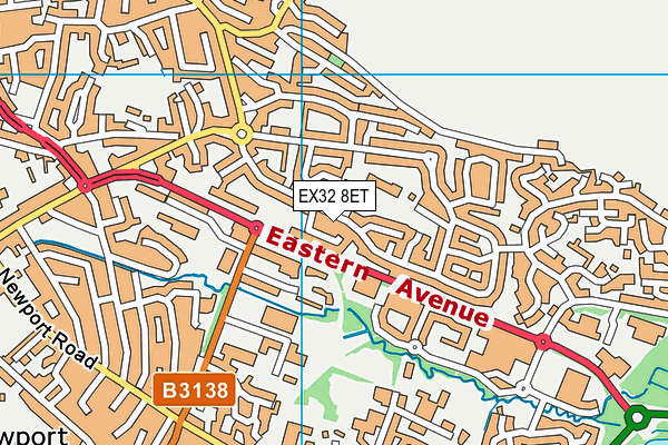 EX32 8ET map - OS VectorMap District (Ordnance Survey)