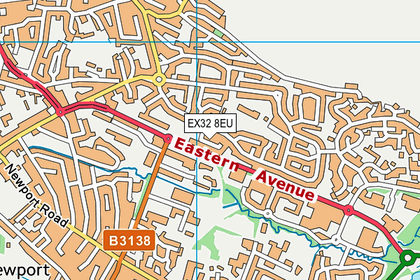 EX32 8EU map - OS VectorMap District (Ordnance Survey)