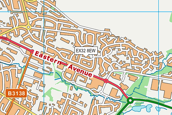 EX32 8EW map - OS VectorMap District (Ordnance Survey)