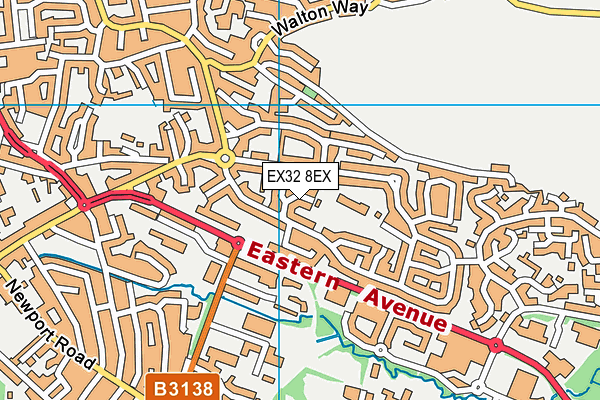EX32 8EX map - OS VectorMap District (Ordnance Survey)