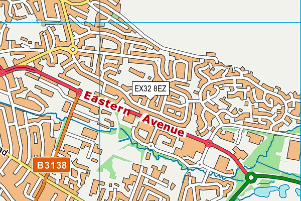 EX32 8EZ map - OS VectorMap District (Ordnance Survey)