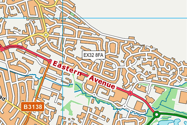 EX32 8FA map - OS VectorMap District (Ordnance Survey)