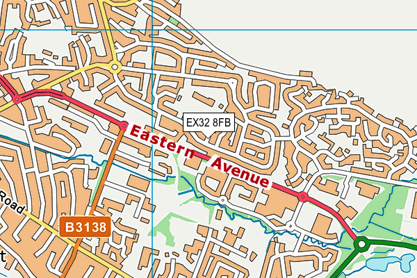 EX32 8FB map - OS VectorMap District (Ordnance Survey)