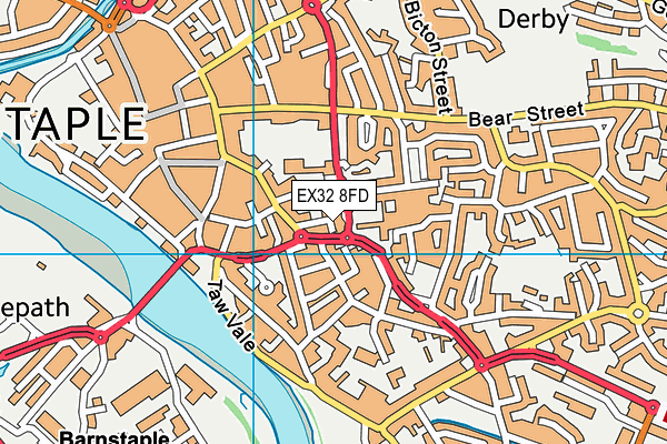 EX32 8FD map - OS VectorMap District (Ordnance Survey)