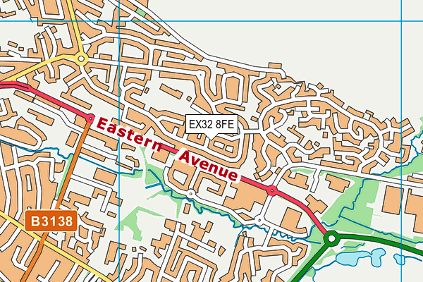 EX32 8FE map - OS VectorMap District (Ordnance Survey)