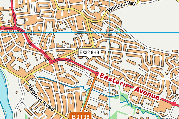 EX32 8HB map - OS VectorMap District (Ordnance Survey)