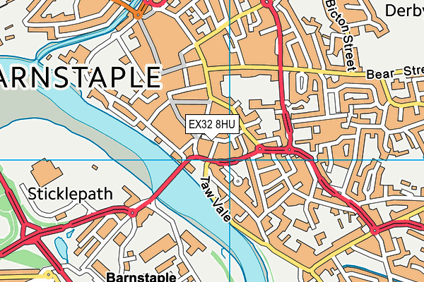 EX32 8HU map - OS VectorMap District (Ordnance Survey)