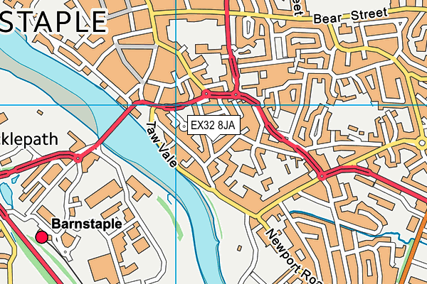 EX32 8JA map - OS VectorMap District (Ordnance Survey)