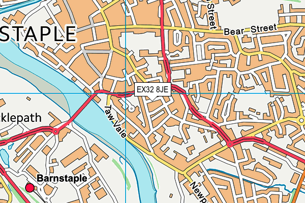 EX32 8JE map - OS VectorMap District (Ordnance Survey)