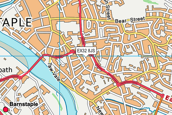 EX32 8JS map - OS VectorMap District (Ordnance Survey)