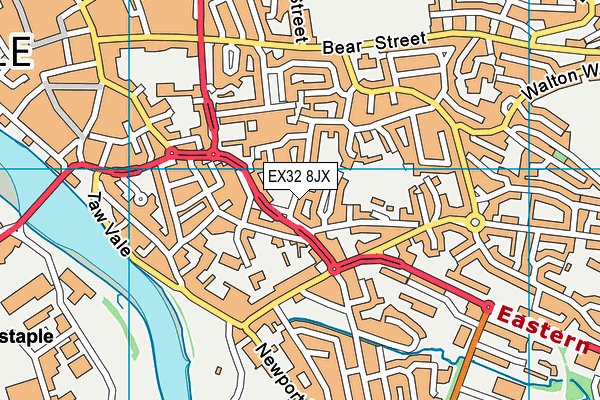 EX32 8JX map - OS VectorMap District (Ordnance Survey)