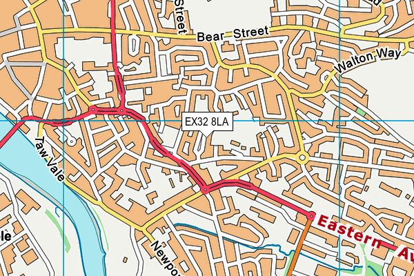 EX32 8LA map - OS VectorMap District (Ordnance Survey)