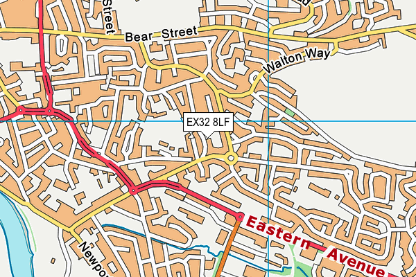 EX32 8LF map - OS VectorMap District (Ordnance Survey)