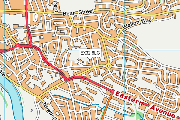 EX32 8LG map - OS VectorMap District (Ordnance Survey)