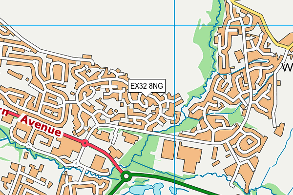 EX32 8NG map - OS VectorMap District (Ordnance Survey)