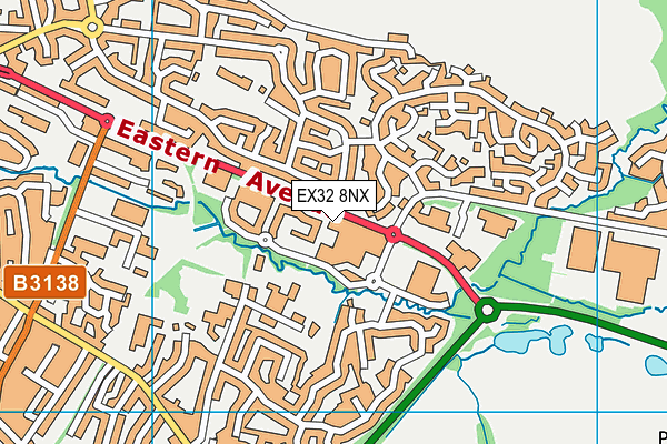 EX32 8NX map - OS VectorMap District (Ordnance Survey)