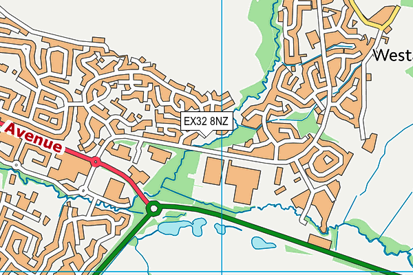 EX32 8NZ map - OS VectorMap District (Ordnance Survey)